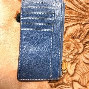 Blue Leather Card Wallet